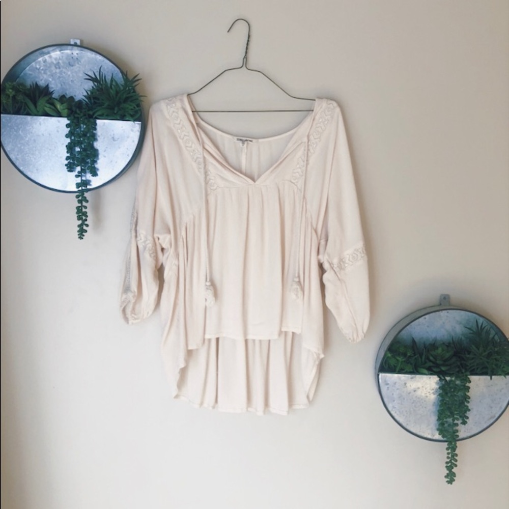 Billabong Boho Peasant Top W/ Embroidery